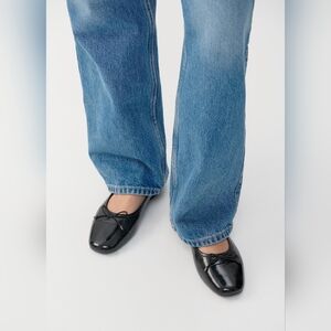 VAGABOND Shoemakers Jolin Ballerines Flat Shoes Black Glossy Leather Size 38 = 8